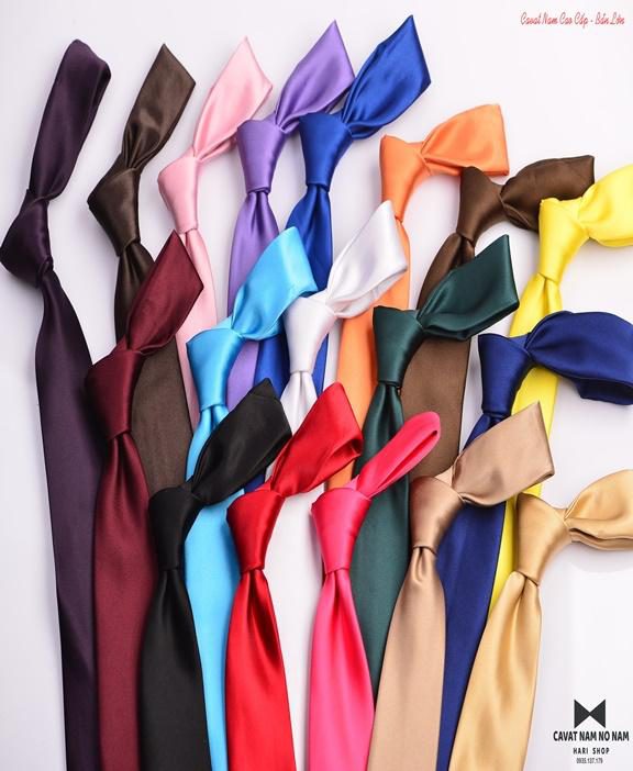 Cà vạt silk cao cấp bản lớn nhiều màu